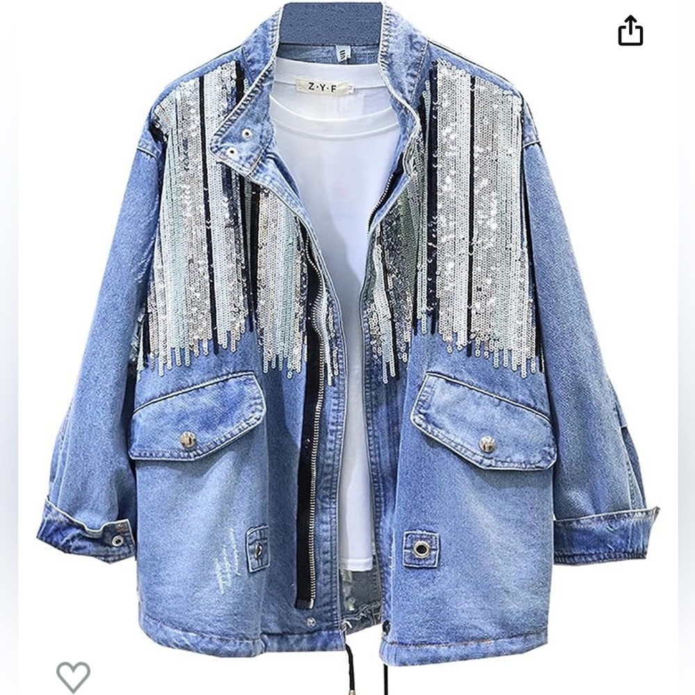 Sequin Denim Jacket